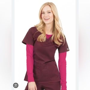 EUC Med Couture Wine/Burgundy Scrub Set MC2 Olivia Scrub Top and Cargo Pant XL/L
